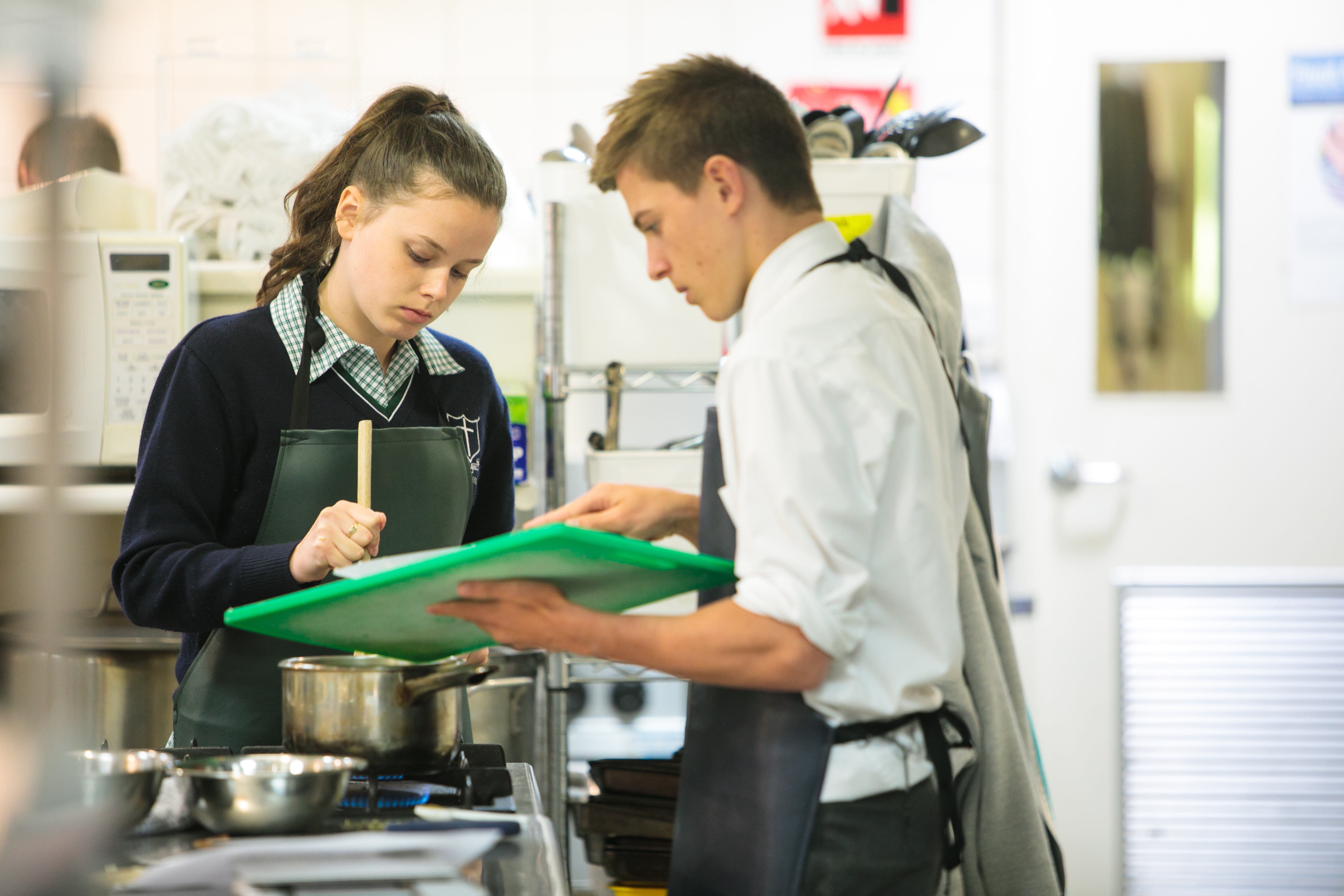 Students cooking