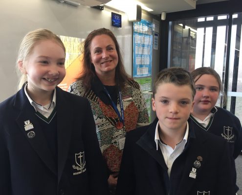 Year 5&6 Students with Cr Janet Pearce
